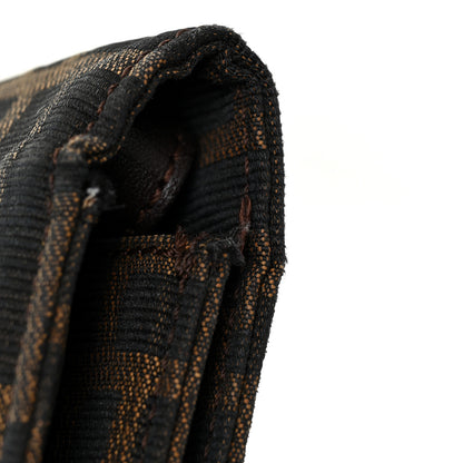 Fendi Zucca Calfskin Flap Clutch Tobacco Black 18 of 22