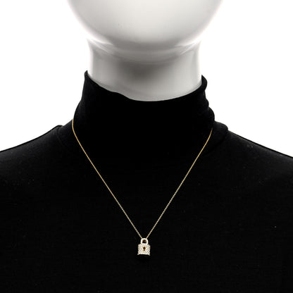 Roberto Coin 18K Yellow Gold Diamond Tiny Treasures Lock Pendant Necklace 3 of 6