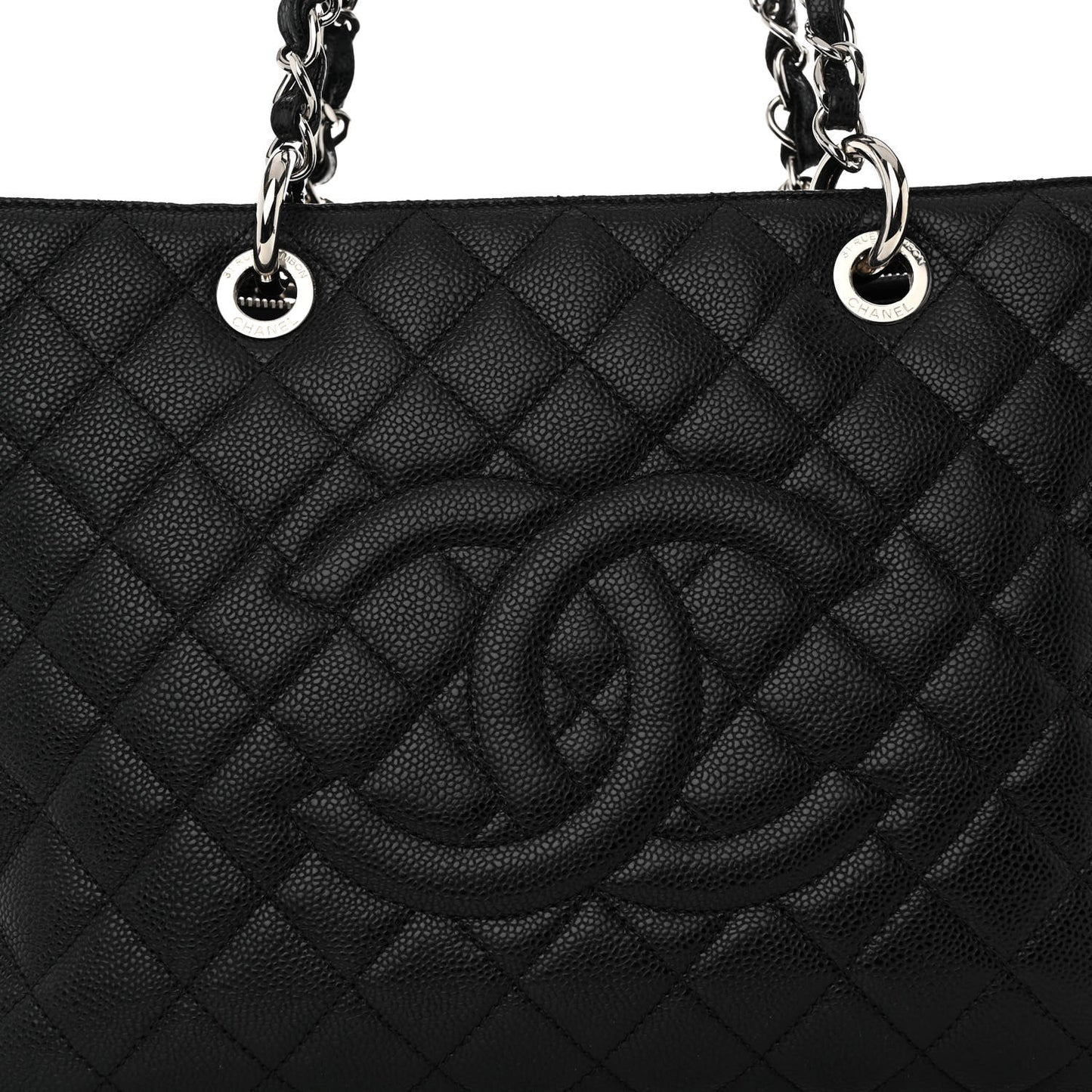 Caviar Quilted Grand Shopping Tote GST Black