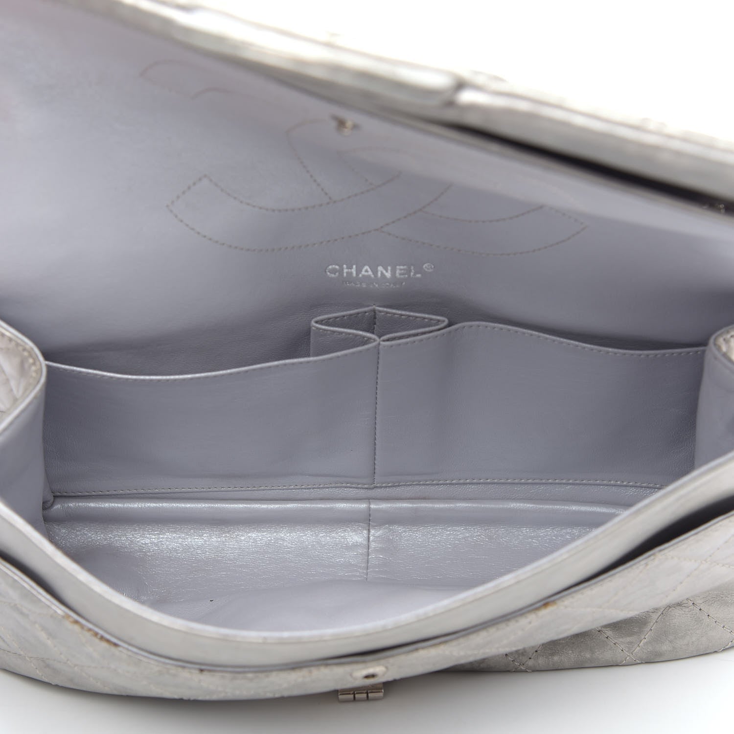 Chanel Metallic Aged Calfskin Quilted 2.55 Reissue 227 Flap Silver 6 of 20