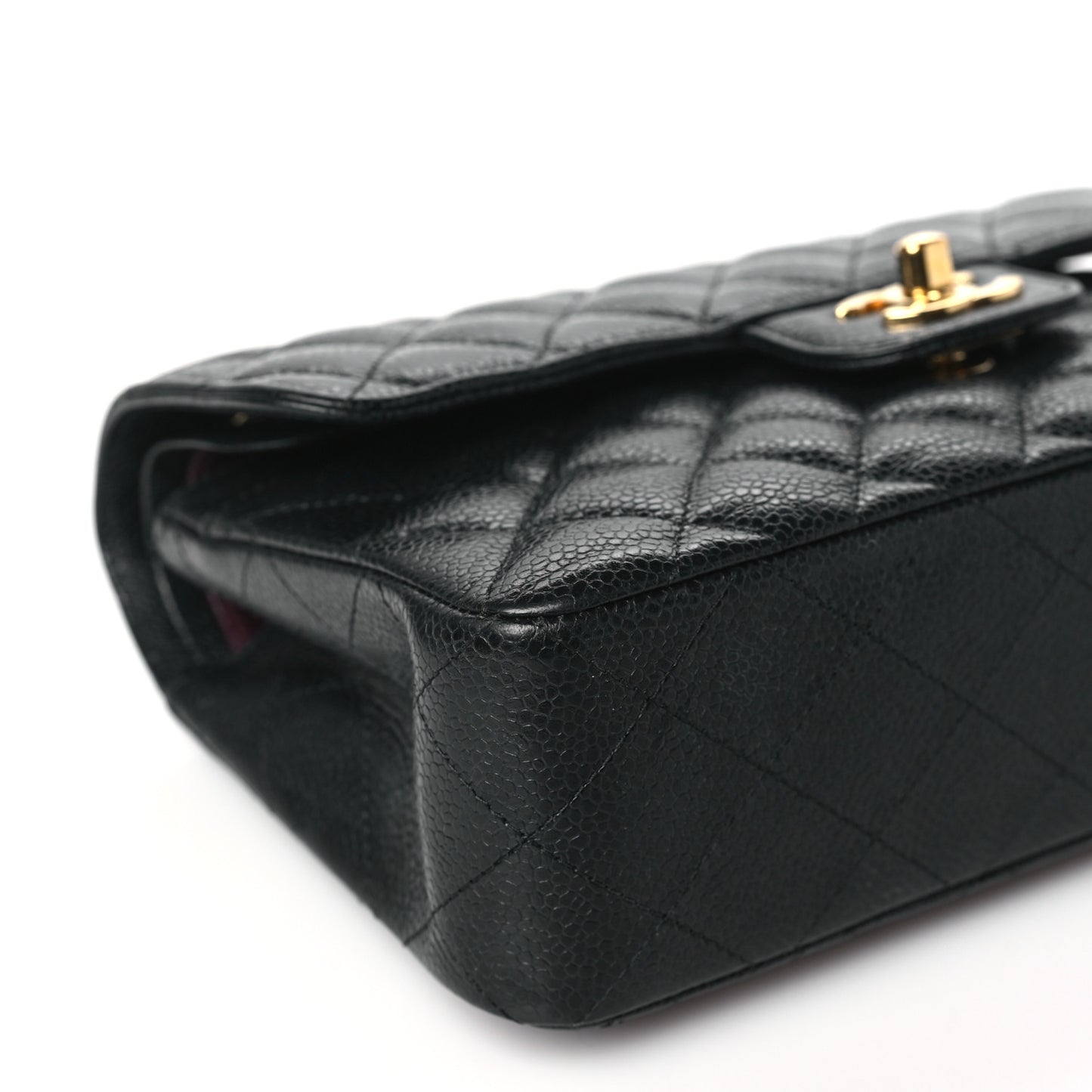 Caviar Quilted Small Double Flap Black