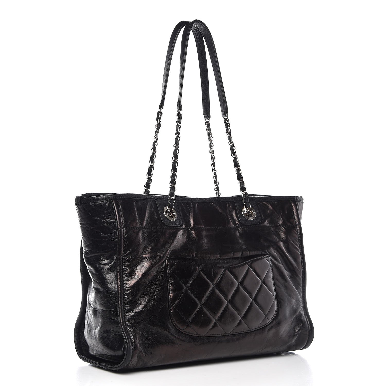 Chanel Glazed Calfskin Small Deauville Tote Black 3 of 11