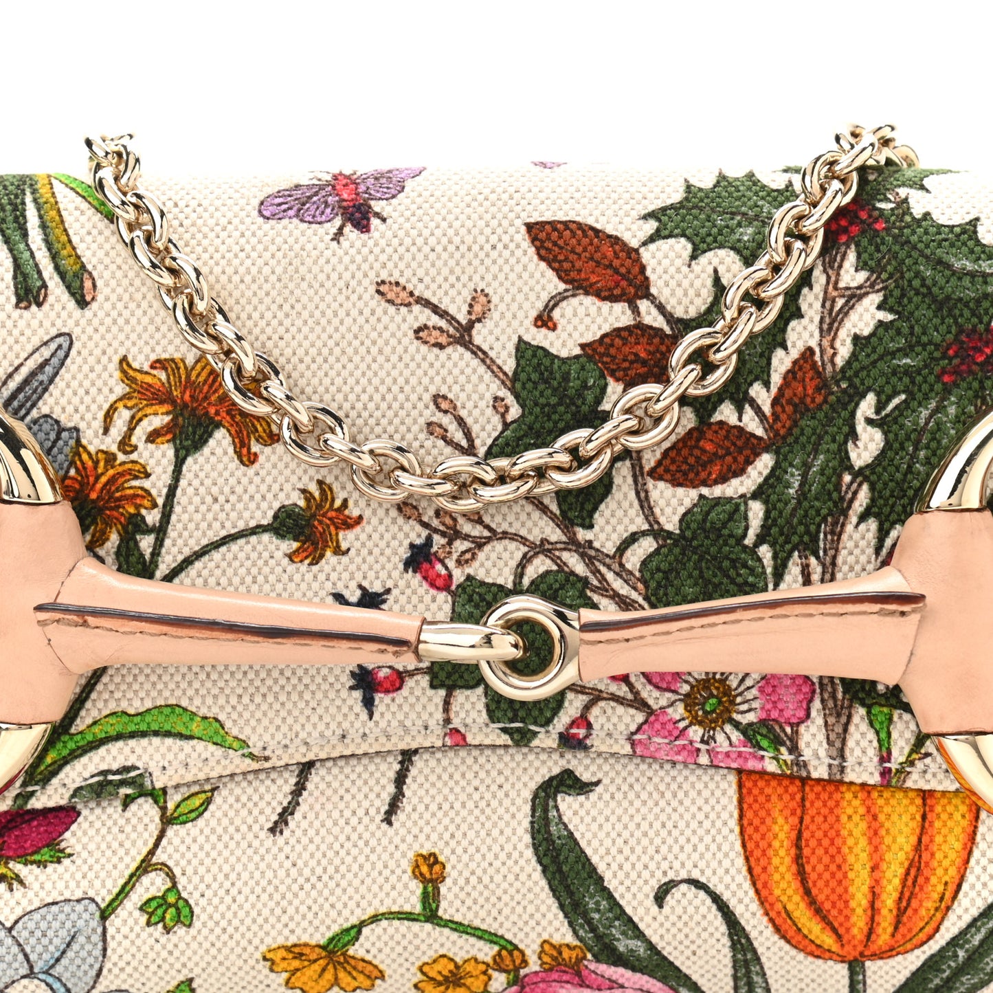 Canvas Flora Floral Horsebit Clutch