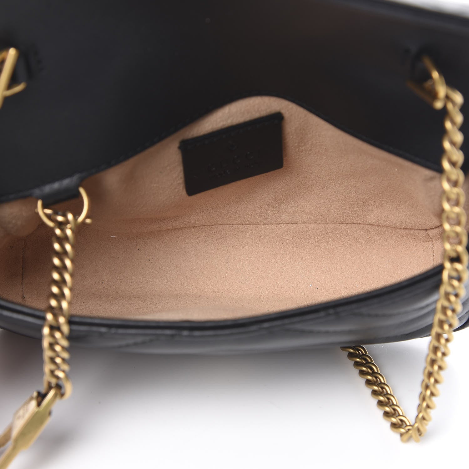 Gucci Calfskin Matelasse Super Mini GG Marmont Shoulder Bag Black 5 of 10
