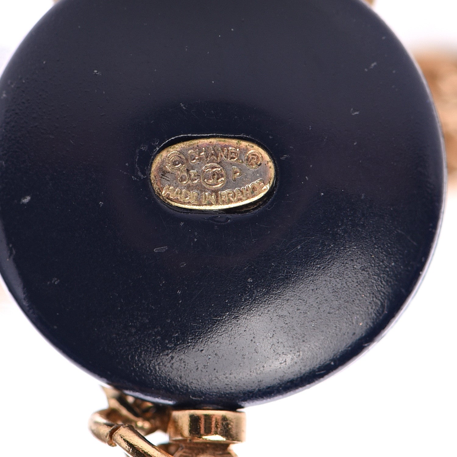 Chanel Resin Pearl CC Necklace Gold Black 4 of 4