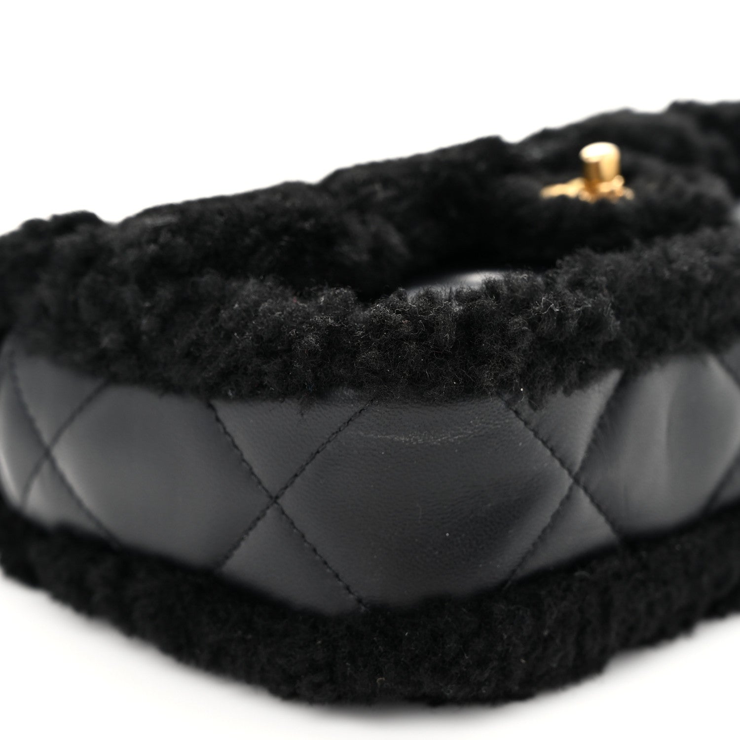 Chanel Shearling Lambskin Quilted Mini Furry Coco Flap Black 9 of 10