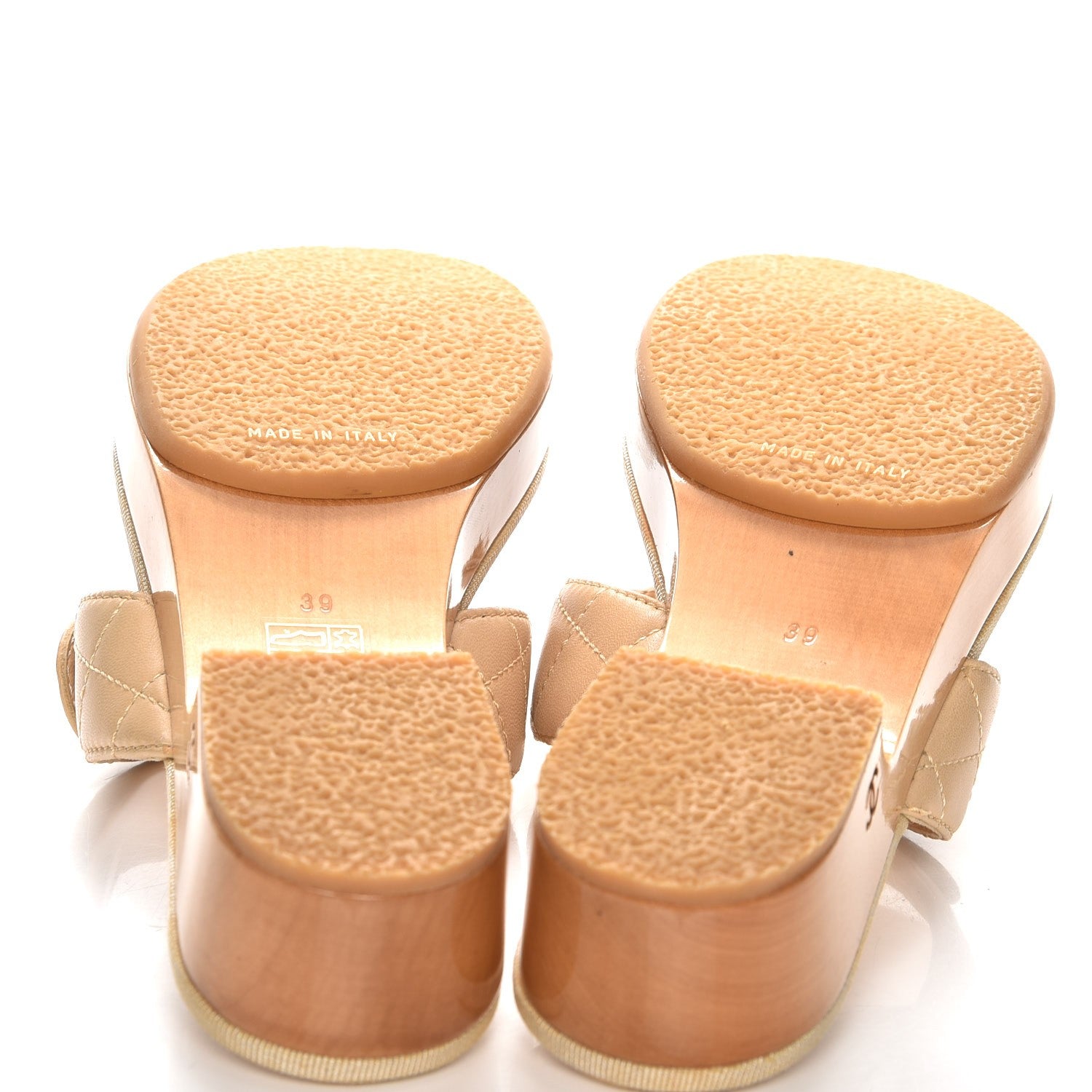 Chanel Lambskin Quilted CC Turnlock Sandals 39 Beige 5 of 8
