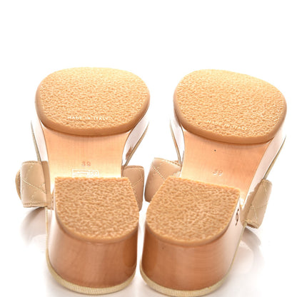 Chanel Lambskin Quilted CC Turnlock Sandals 39 Beige 5 of 8