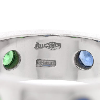 Bulgari 18K White Gold Diamond Blue Sapphire Tsavorite Roman Sorbets Ring 50 5.25 4 of 4