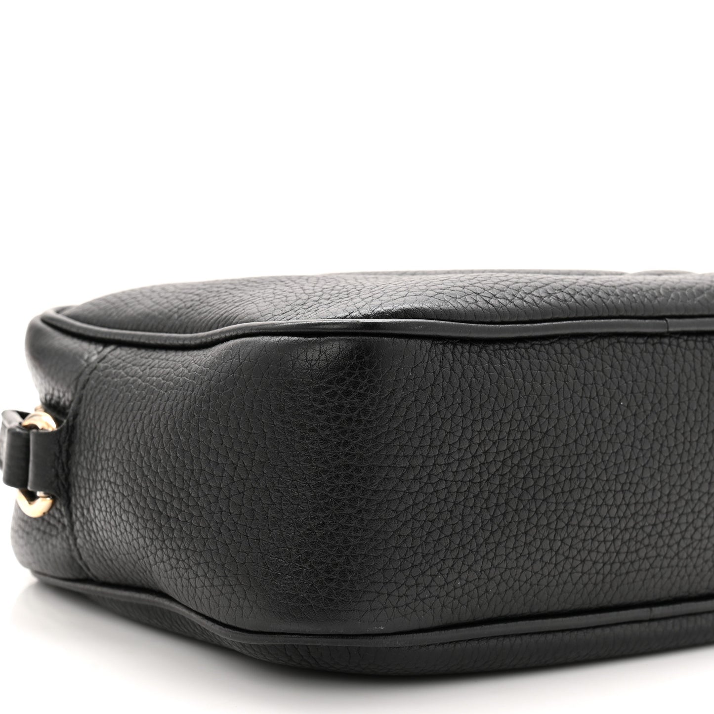 Pebbled Calfskin Small Soho Disco Bag Black