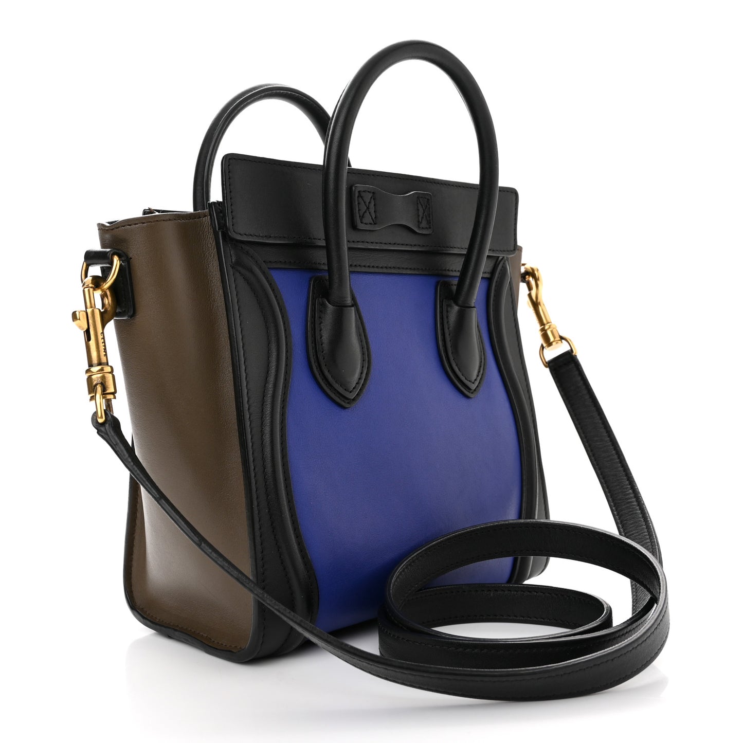 Smooth Calfskin Nano Tri-Color Luggage Indigo