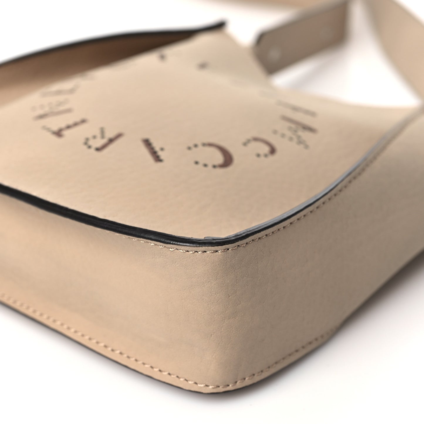 Eco Alter Nappa Perforated Logo Mini Crossbody Camel