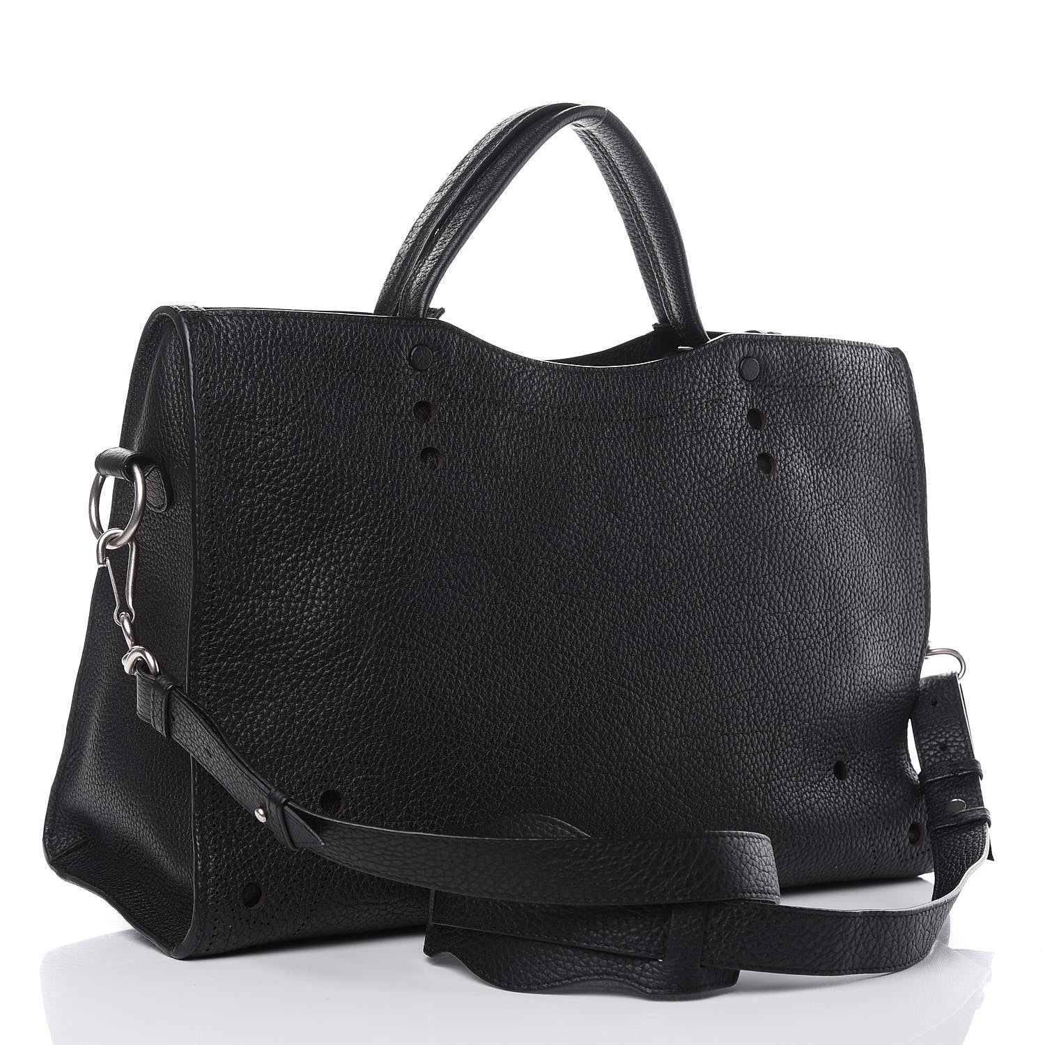Balenciaga Veau Grana Perforated Blackout Hardware City Black 3 of 11