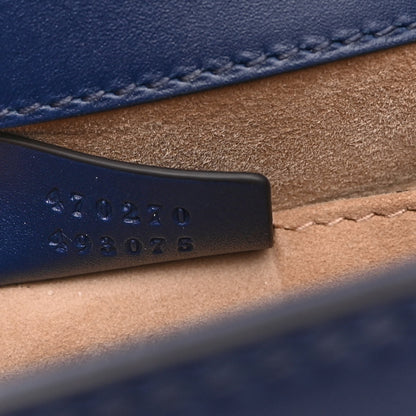 Gucci Vitello Fontanella Web Mini Sylvie Top Handle Bag Blue Agata 7 of 10