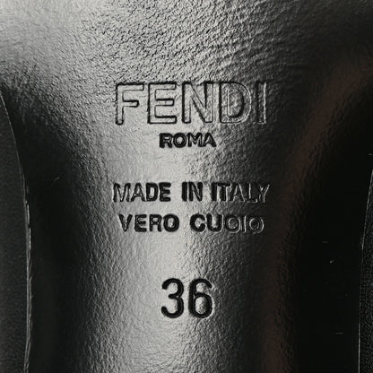 Fendi Vitello Karligraphy Embossed Ankle Boots 38.5 Black 7 of 15