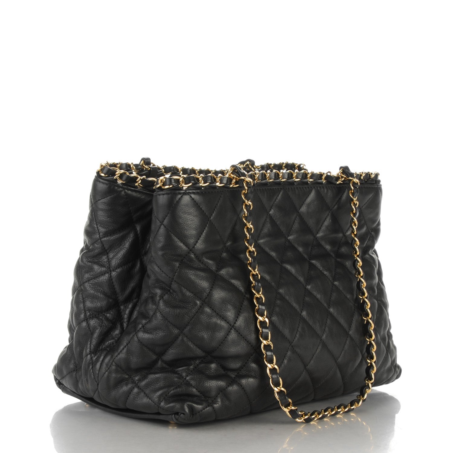 Chanel Calfskin Quilted Small Chain Me Tote Black 3 of 8