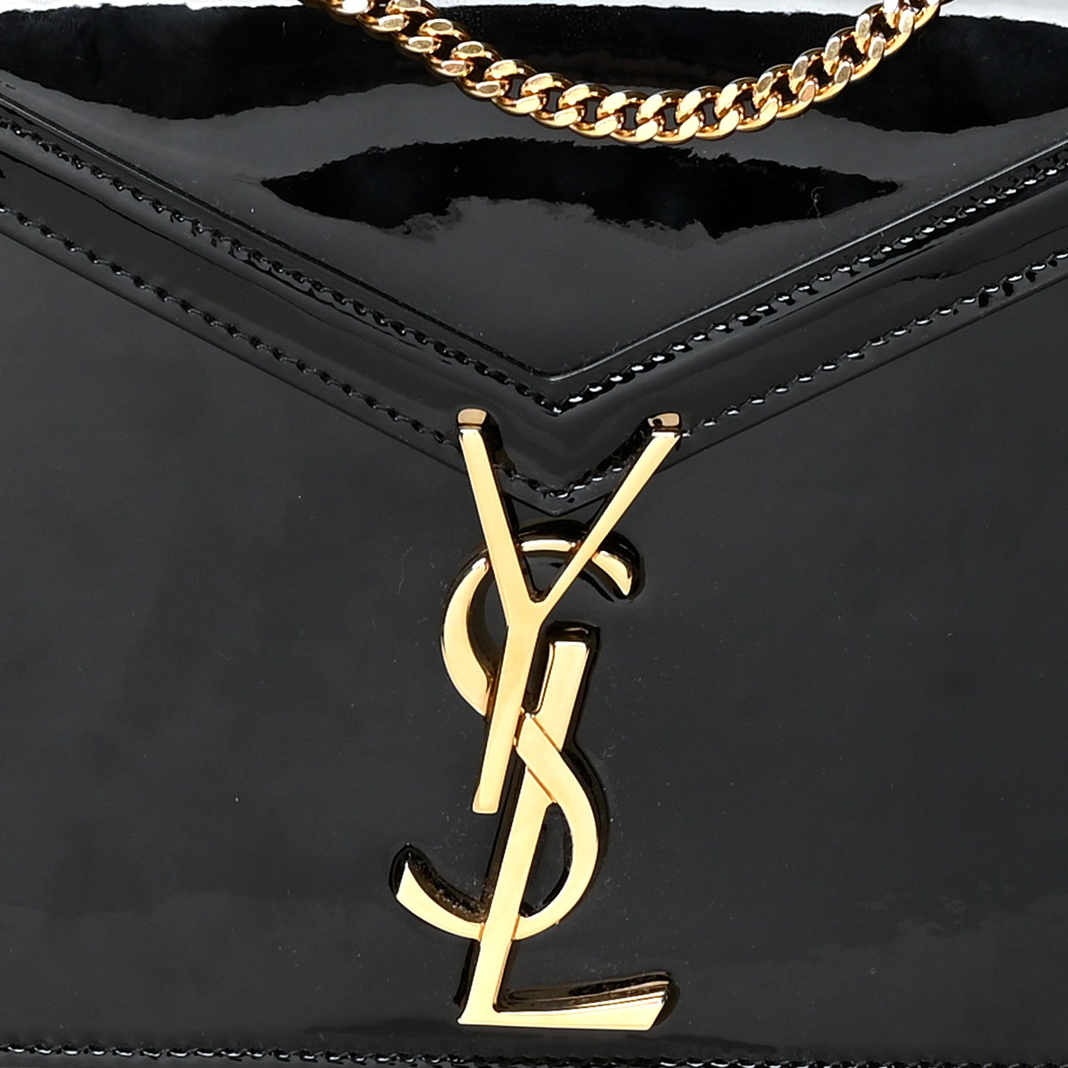 Saint Laurent Patent Monogram Cassandra Clasp Bag Black 6 of 9