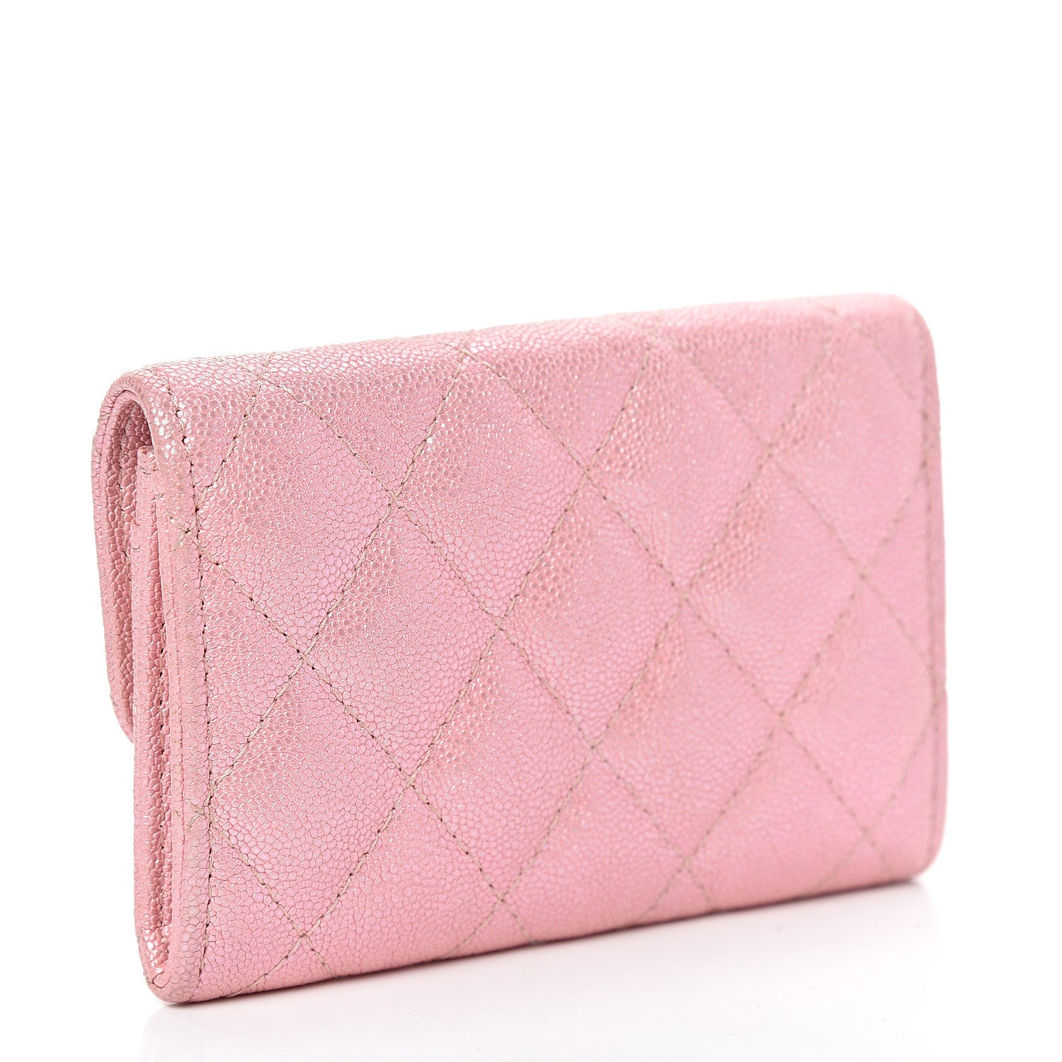 Chanel Iridescent Caviar Quilted Flap Card Holder Rose Pink 3 of 11