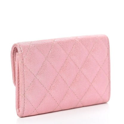 Chanel Iridescent Caviar Quilted Flap Card Holder Rose Pink 3 of 11
