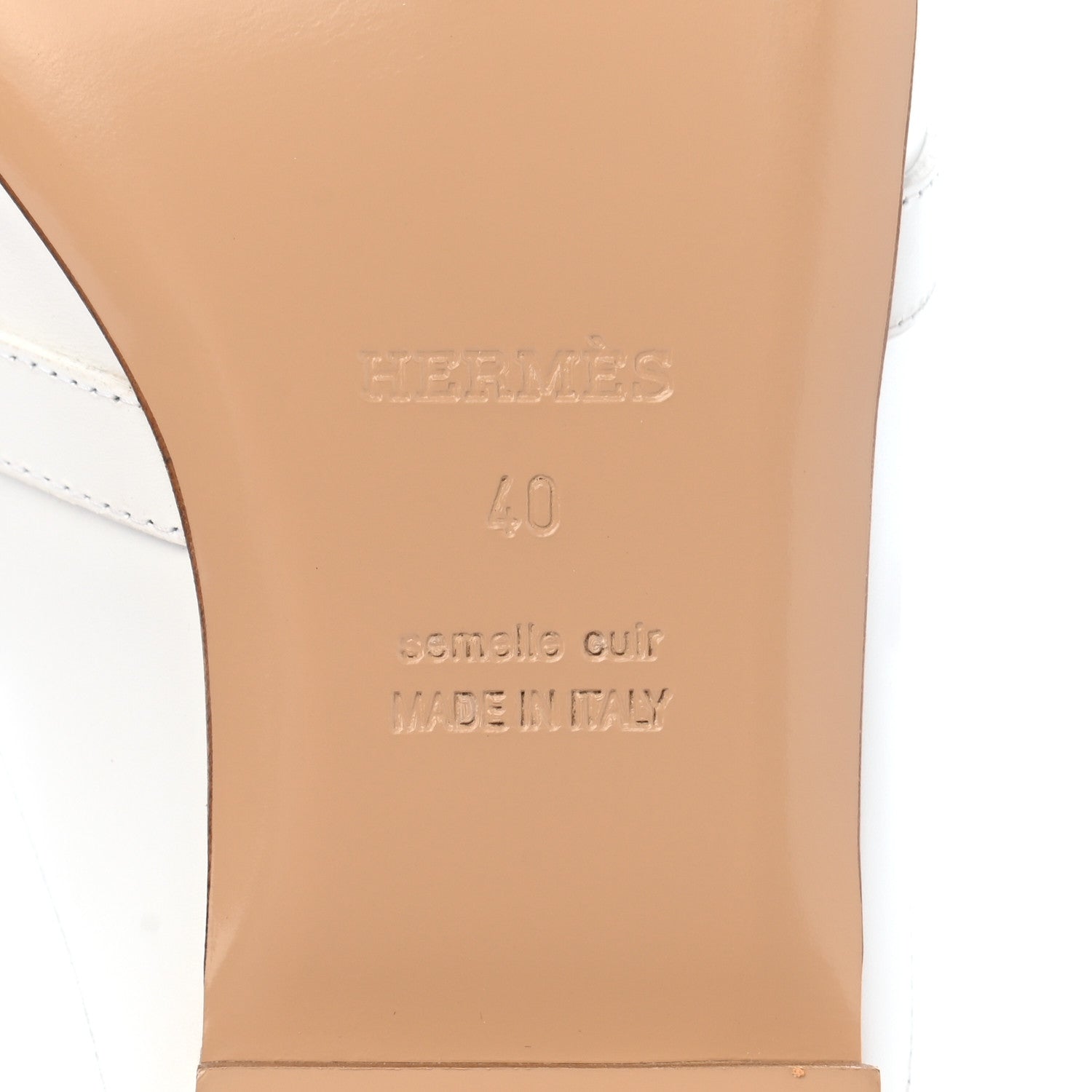 Hermes Calfskin Oz Mules 40 White 6 of 9