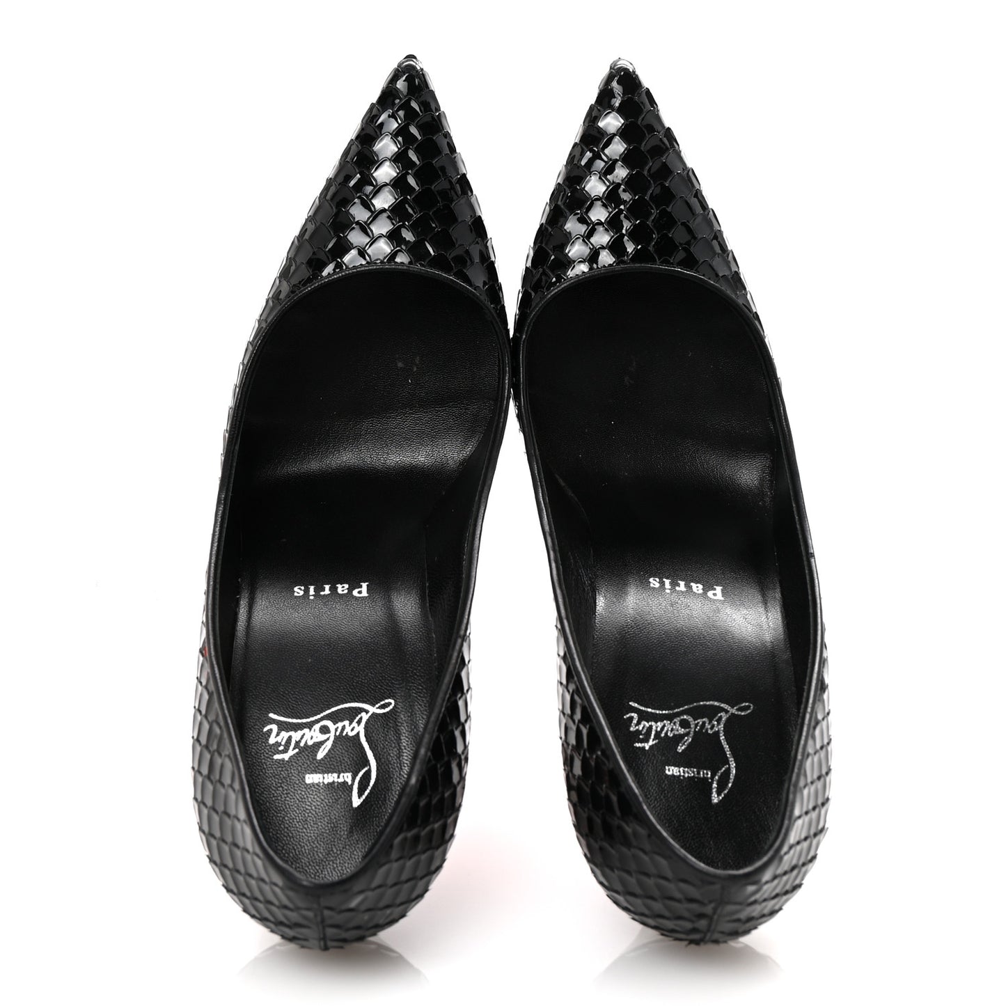 Patent Calfskin Snakeskin Embossed Kate 100 Pumps 37.5 Black