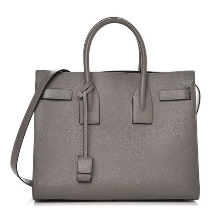 Saint Laurent Grained Calfskin Small Sac De Jour Fog 1 of 12