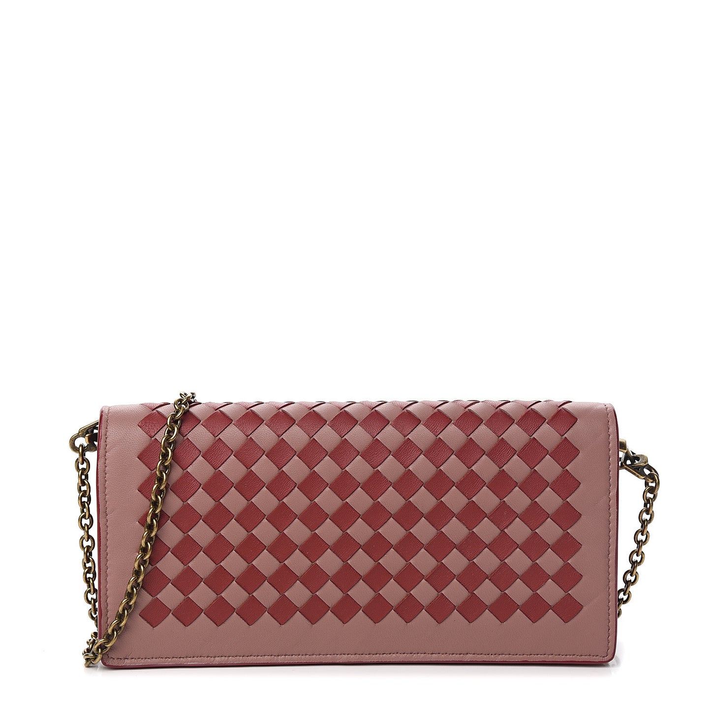 Nappa Intrecciato Continental Wallet on Chain Deco Rose Baccarra Rose