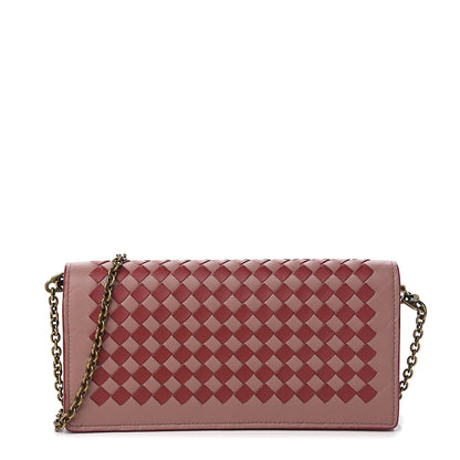 Bottega Veneta Nappa Intrecciato Continental Wallet on Chain Deco Rose Baccarra Rose 1 of 7
