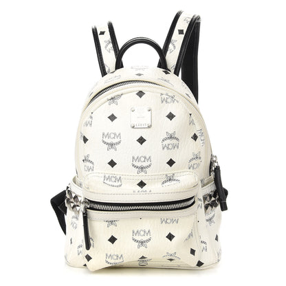MCM Visetos Side Stud Mini Stark Backpack White 1 of 8