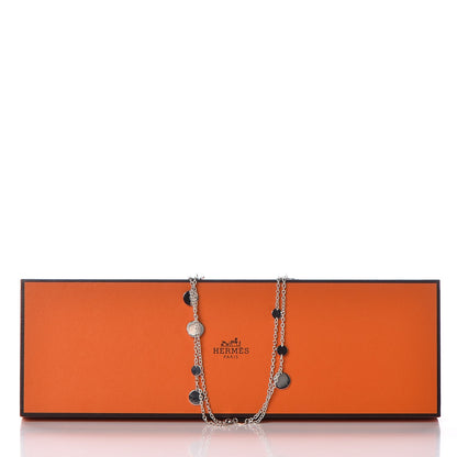 Hermes Sterling Silver 18K Rose Gold Confettis Long Necklace 7 of 7