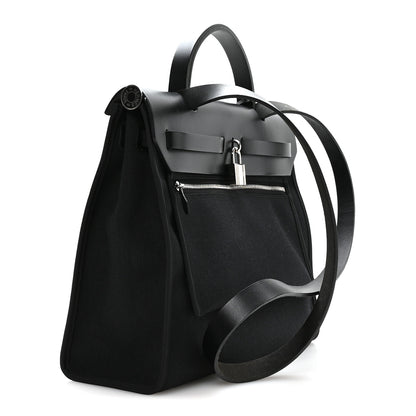 Hermes Military Toile Vache Hunter Herbag Zip PM 31 Black 4 of 12