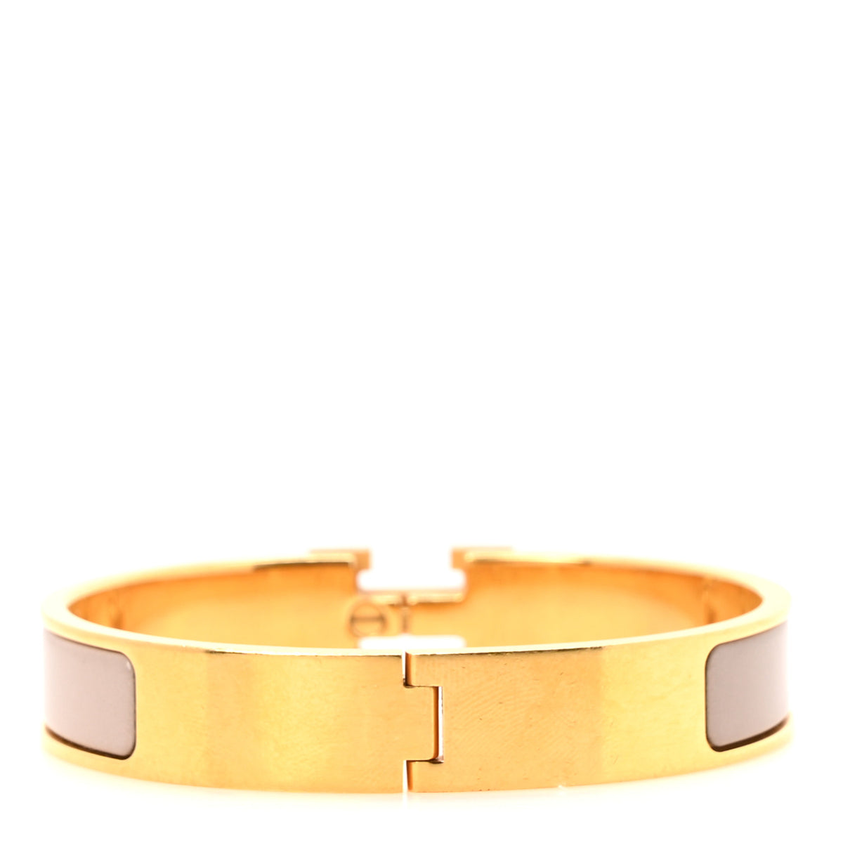 Enamel Narrow Clic Clac H Bracelet GM Marron Glace