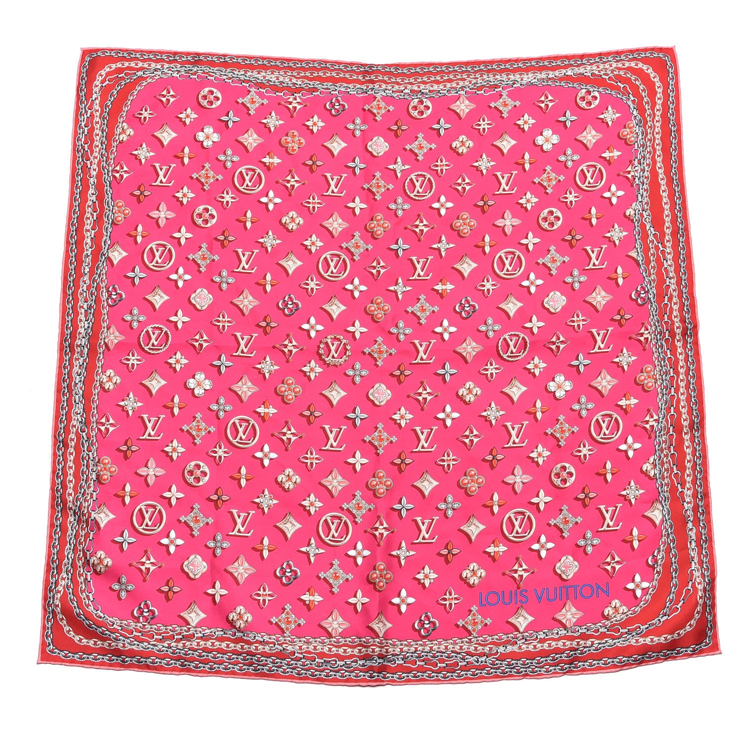 Louis Vuitton Silk Your Highness Square Scarf Fuchsia 1 of 5