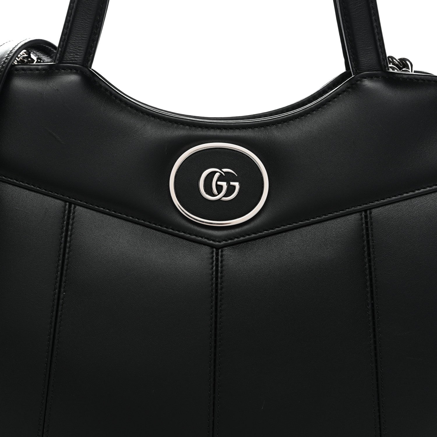 Gucci Calfskin Petite GG Small Tote Bag Black 8 of 10