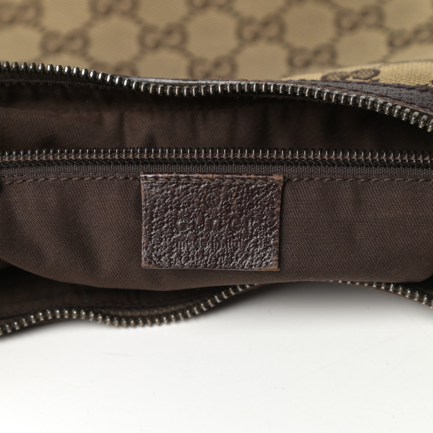 Gucci Monogram Medium Half Moon Hobo Dark Brown 6 of 16