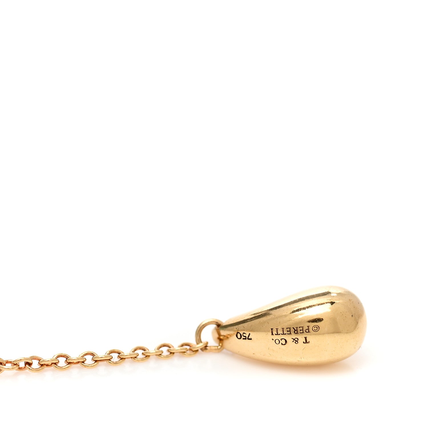 Tiffany 18K Yellow Gold Elsa Peretti Teardrop Drop Earrings 4 of 4