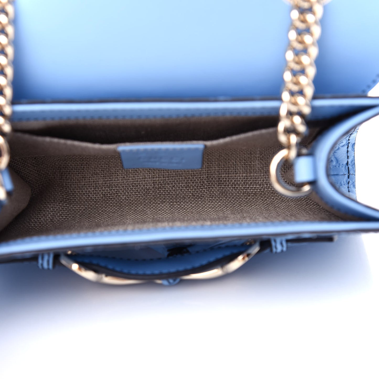Soft Microguccissima Mini Emily Chain Shoulder Bag Mineral Blue