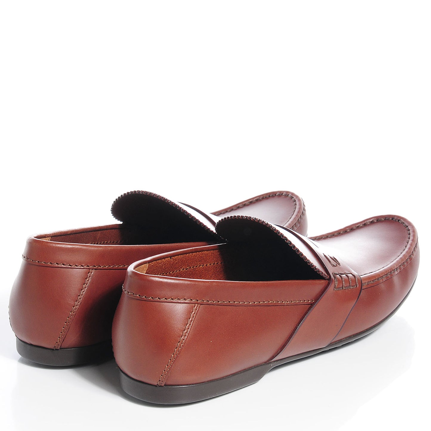 Mens Leather Contest Car Loafers 6.5 Cognac