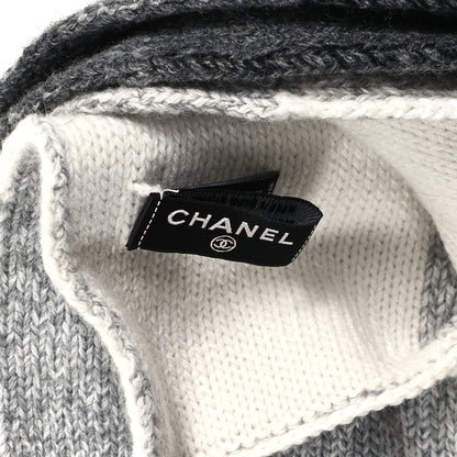 Chanel Cashmere Plaid CC Scarf Grey 3 of 4