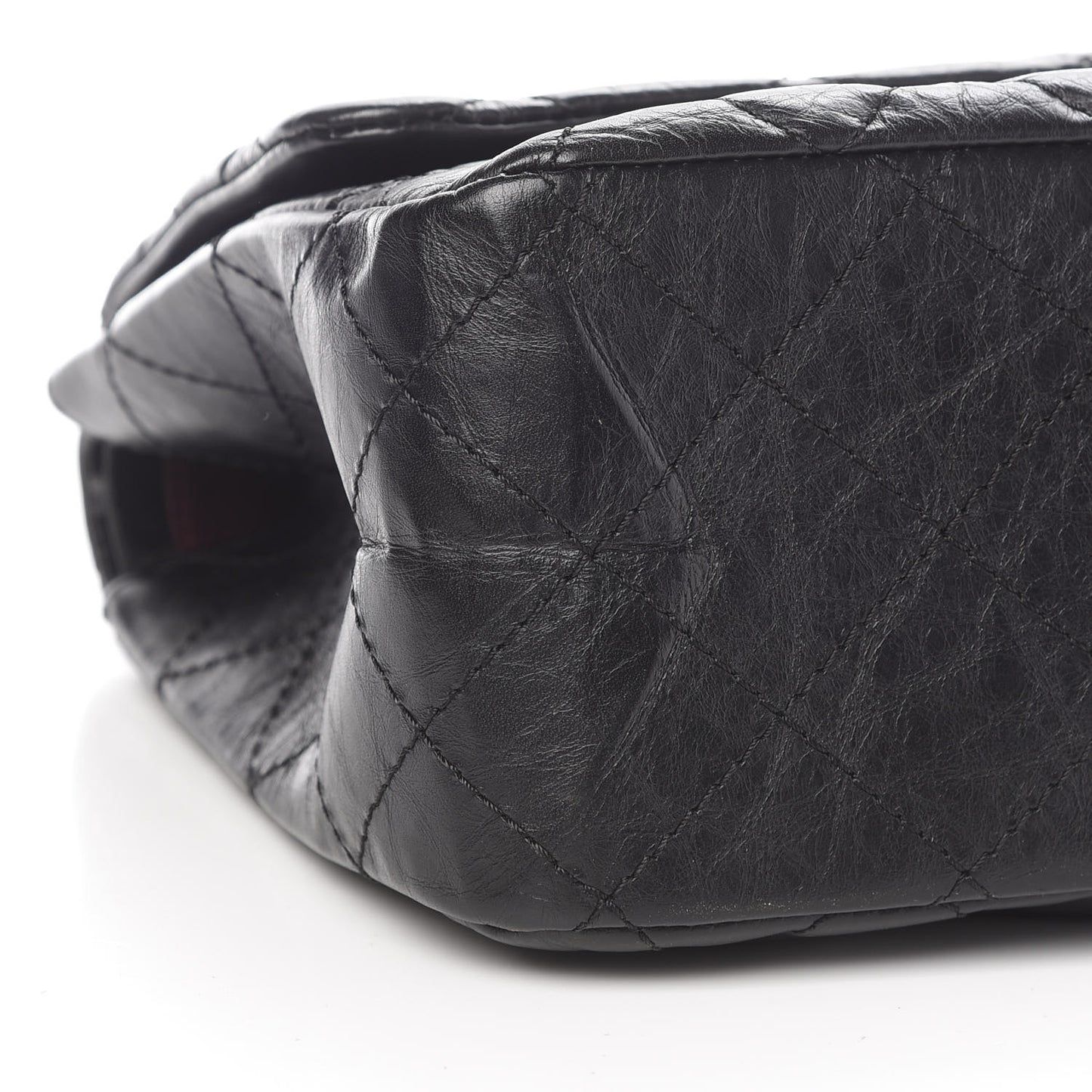 Aged Calfskin Quilted 2.55 Reissue 227 Flap Black
