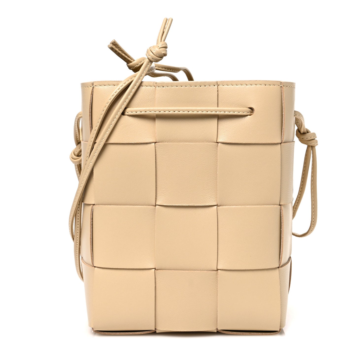 Nappa Maxi Intrecciato Cassette Bucket Bag Almond