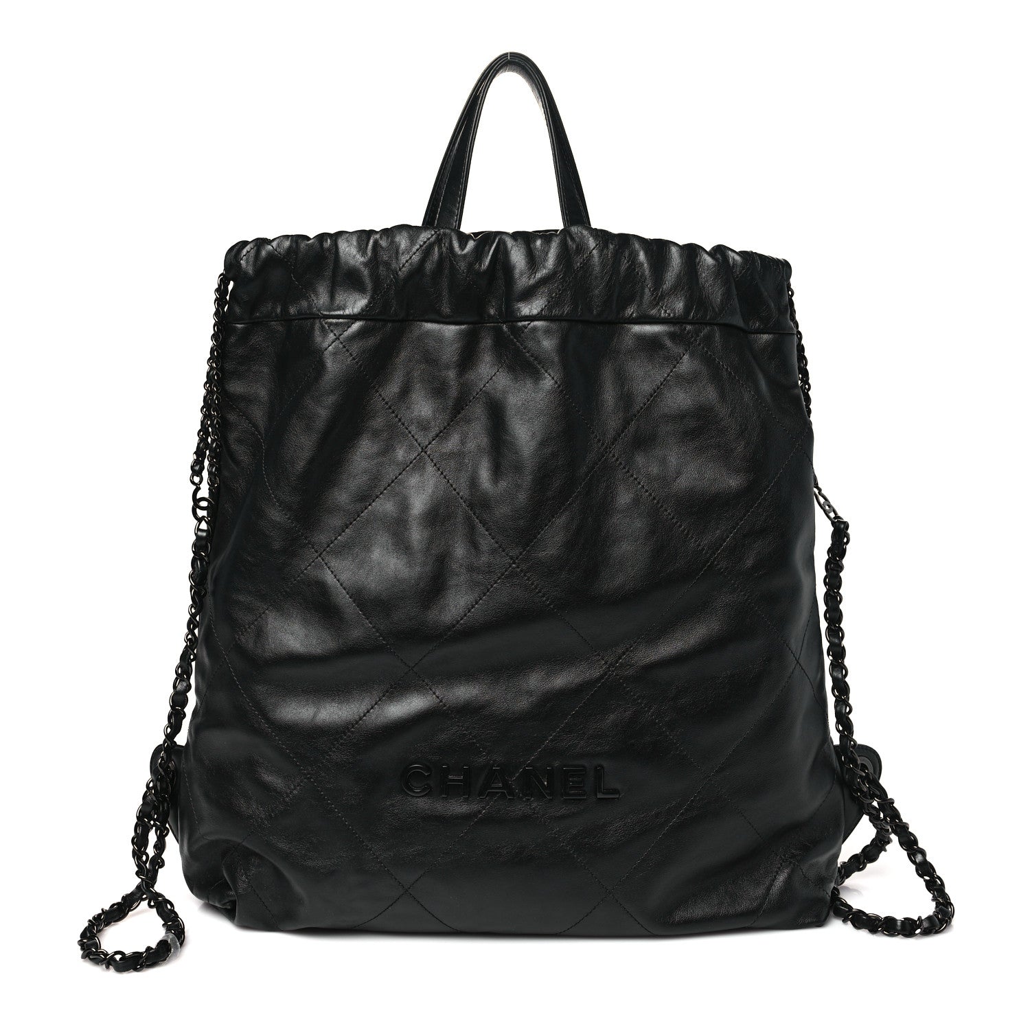 Chanel Shiny Calfskin Quilted Chanel 22 Backpack So Black 1 of 10