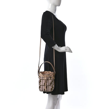 Fendi Raffia Vitello King F is Fendi FF Crochet Mini Mon Tresor Bucket Bag Natural Light Rose 2 of 8