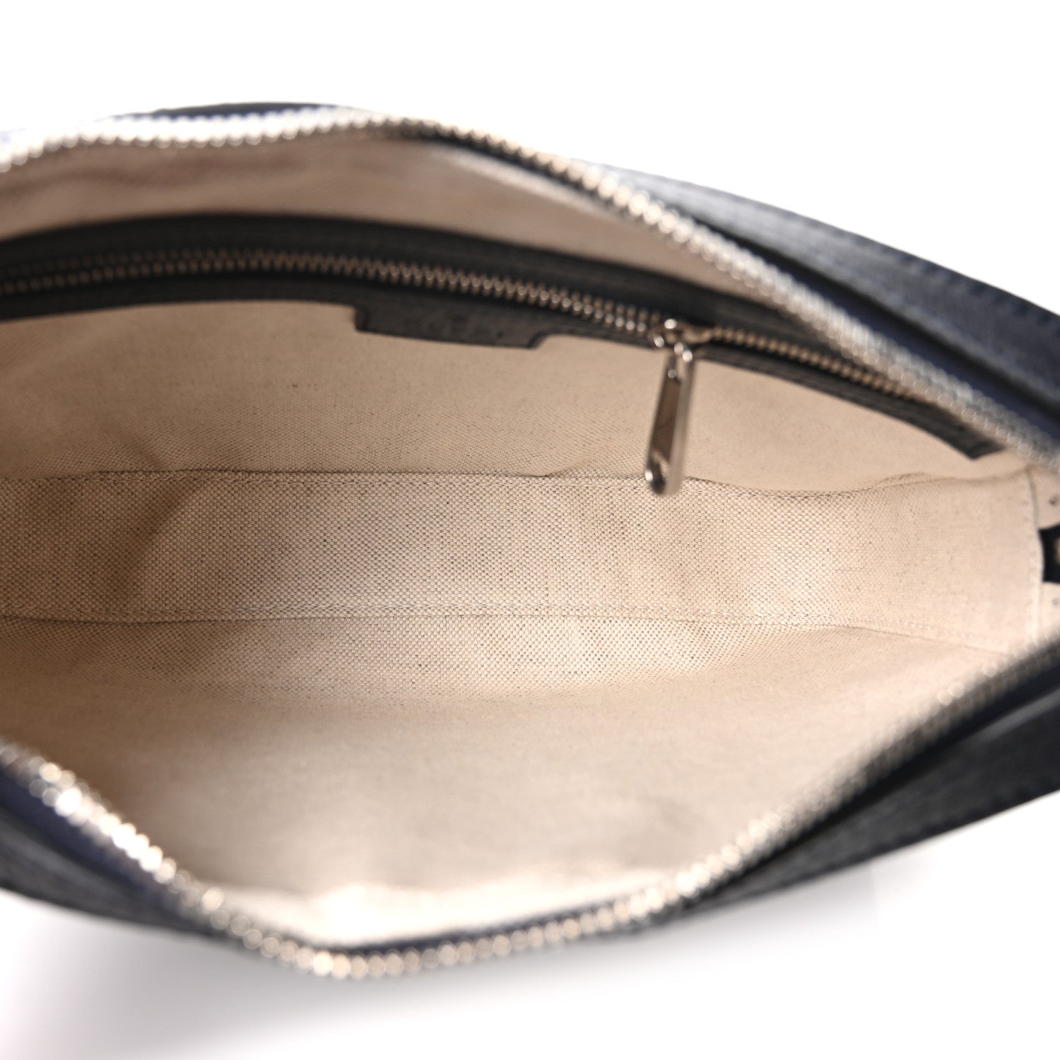 Gucci GG Supreme Monogram Textured Dollar Calfskin Web Ophidia Wristlet Shoulder Bag Black Blue 5 of 10