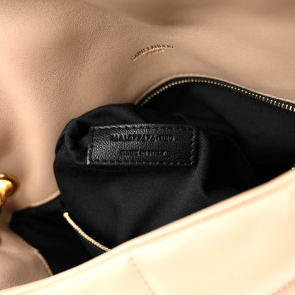 Saint Laurent Lambskin Quilted Small Loulou Puffer Monogram Chain Satchel Dark Beige 7 of 10