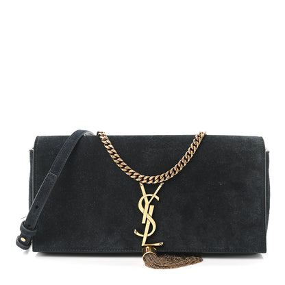 Saint Laurent Suede Monogram Tassel Kate 99 Baguette Bag Black 1 of 10
