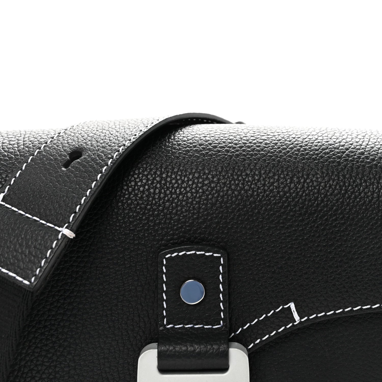 Christian Dior Grained Calfskin Medium Saddle Messenger Bag Black 8 of 11