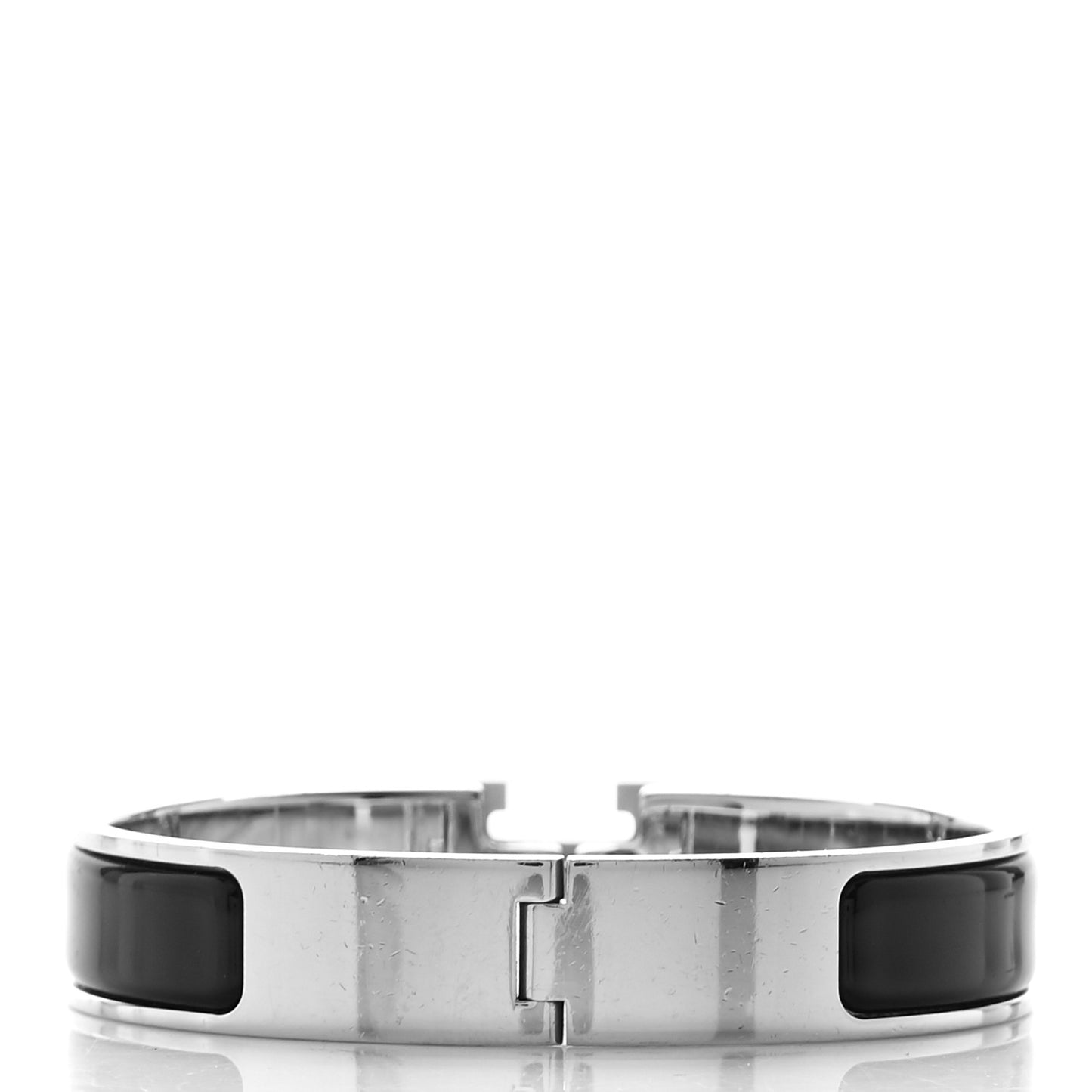 Enamel Narrow Clic Clac H Bracelet PM Black