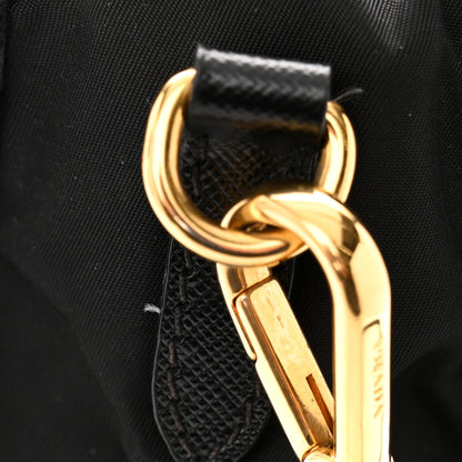 Prada Tessuto Nylon Oro Saffiano Hobo Crossbody Black 10 of 10