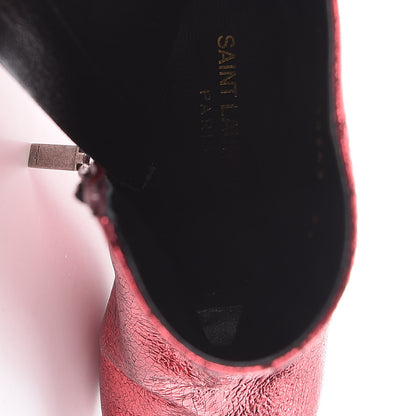 Saint Laurent Metallic Crackled Lou 95 Zip Bootie 36 Metal Barolo 9 of 12